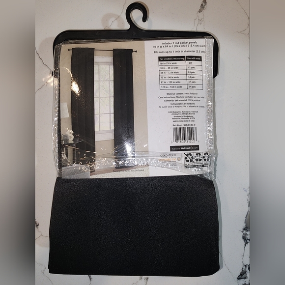 Mainstays 84 inch Room Darkening Panel Pair Curtains 2 Panels Brand new - Picture 3 of 4